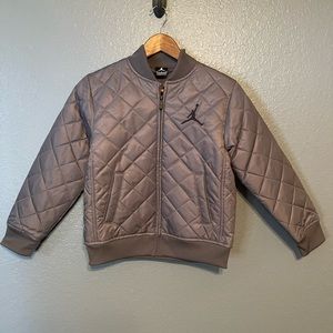 Boys Quilted Bomber JORDAN Jacket - Dark Grey - Big Kid Size M - NWOT